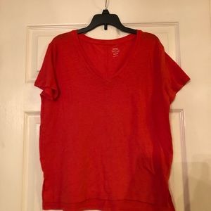 Red/Orange V-neck